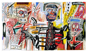 Jean-michel Basquiat Painting In A Brooklyn Studio Wallpaper