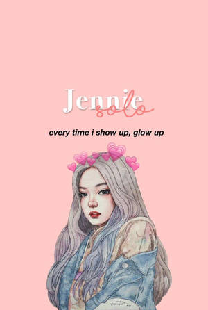 Jennie From Blackpink Anime Style Drawing Wallpaper