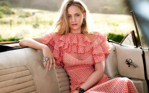 Jennifer Lawrence Red See-through Dress Wallpaper