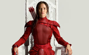 Jennifer Lawrence Regal Red Dress Wallpaper