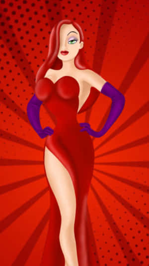 Jessica Rabbit Red Dress Illustration Wallpaper