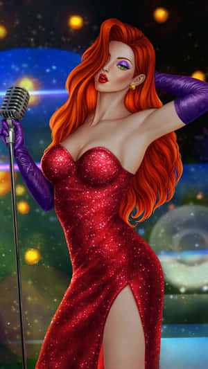 Jessica Rabbit Singing Under Starry Night.jpg Wallpaper