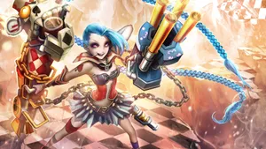 Download Jinx, the Loose Cannon, in action in a high-definition wallpaper