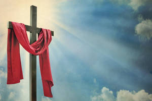 Jesus Cross Red Cloth Wallpaper