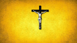 Jesus Cross Yellow Grunge Wallpaper