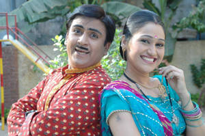 Jethalal And Dayaben Indian Sitcom Characters Wallpaper