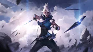 Jett Valorant 4k With Sword Wallpaper