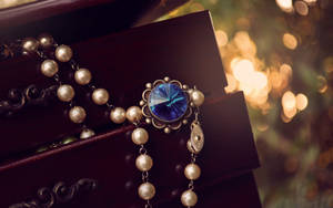 Jewelry Necklace With Sapphire Stone Wallpaper