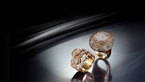 Jewelry Rings With Sparkling Diamonds Wallpaper