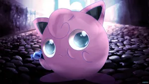 Jigglypuff Pokemon With Candy Wallpaper