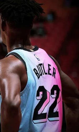 Jimmy Butler Miami Heat Jersey Number22 Wallpaper