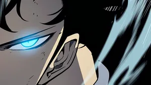 Jinwoo’s Blue Eyes Solo Leveling 4k Wallpaper