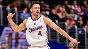 Jj Redick In White Clippers Jersey Wallpaper
