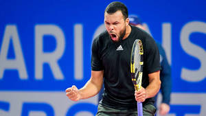 Jo-wilfried Tsonga Celebrating With A Fist Pump Wallpaper