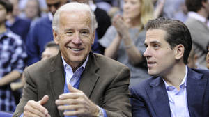 Joe And Hunter Biden Watching Game Wallpaper