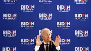 Joe Biden Giving A Speech Wallpaper