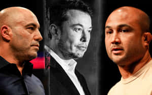 Joe Rogan Elon Musk Bj Penn Collage Wallpaper