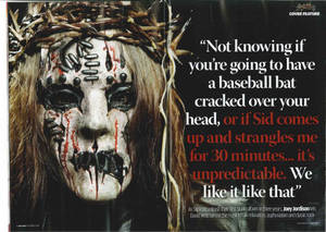 Joey Jordison Unpredictable Quote Wallpaper