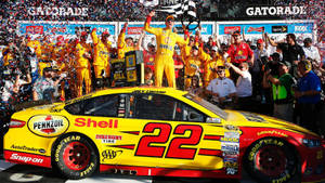 Joey Logano Winning Moment Wallpaper