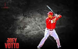 Joey Votto With Grunge Backdrop Wallpaper