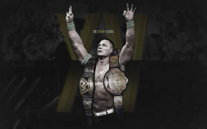 John Cena With Two Championship Belts Wallpaper