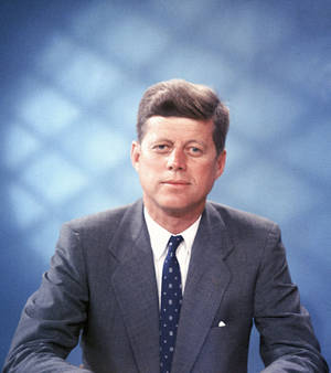John F. Kennedy Blue Background Wallpaper