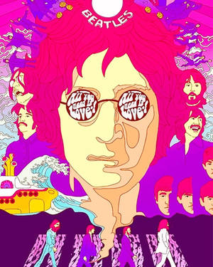 John Lennon Retro Art Wallpaper
