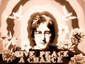 John Lennon Sepia Effect Art Wallpaper