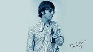 John Lennon With Beer Wallpaper