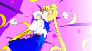 Join Aesthetic Sailor Moon On Her Magical Adventure Wallpaper