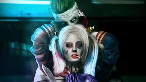 Joker And Harley Quinn Sinister Embrace Wallpaper