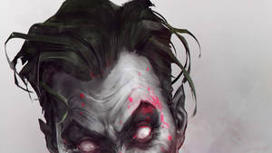 Joker Drawing White Eyes Blood Wallpaper