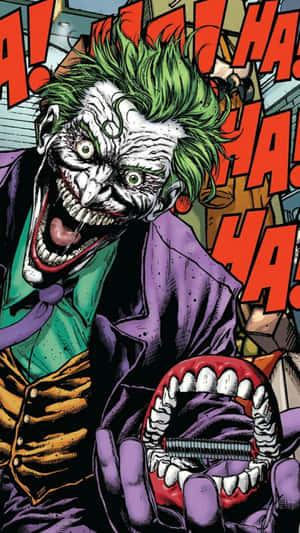 Joker Laughing Maniacally In The Dark Wallpaper