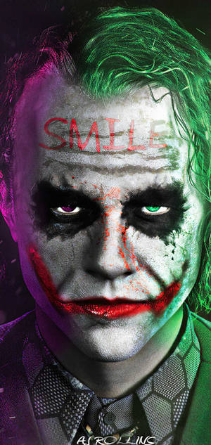 Joker Phone Face Closeup Wallpaper