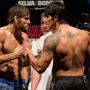 Jon Fitch Vs. Erick Silva Face Off Ufc 153 Wallpaper