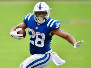 Jonathan Taylor Defensive Pose Wallpaper