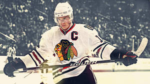 Jonathan Toews, Captain Of The Chicago Blackhawks Hockey Team Wallpaper