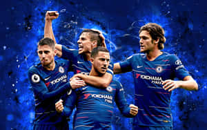 Jorge Luiz Frello Filho With Chelsea Teammates Wallpaper