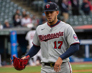 Jose Berrios Holding Glove Wallpaper