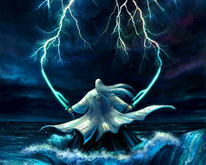 Joshiro Ukitake's Lightning Blades Art Wallpaper