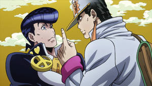 Josuke And Jotaro Confrontation Wallpaper