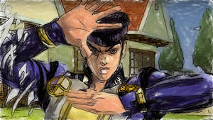 Josuke Anime Making Hand Signals Wallpaper