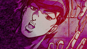 Josuke Higashikata In Purple Hue Wallpaper