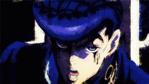 Josuke In Mid-fight Bleeding Eyes Wallpaper