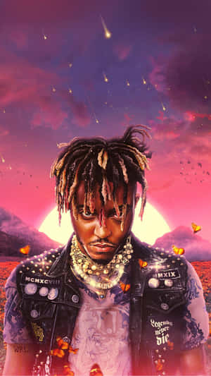 Juice Wrld Art Shooting Stars Wallpaper