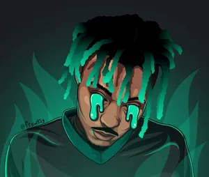 Juice Wrld Green Drip Fanart 4k Wallpaper