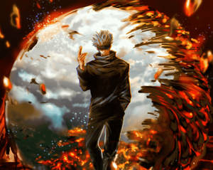 Jujutsu Kaisen 4k Satoru In Fire Wallpaper
