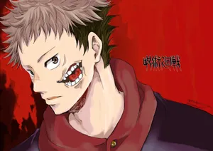 Jujutsu Kaisen 4k Yuji's Extra Mouth Wallpaper