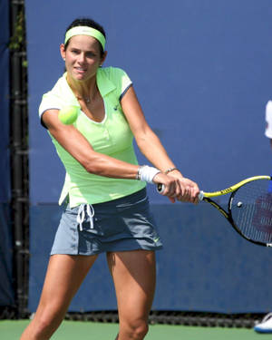 Julia Goerges Gripping Tennis Racket Wallpaper