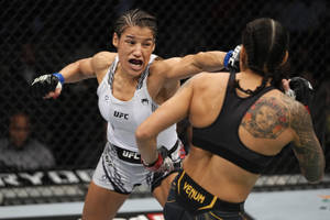 Julianna Peña Punching Amanda Nunes Wallpaper